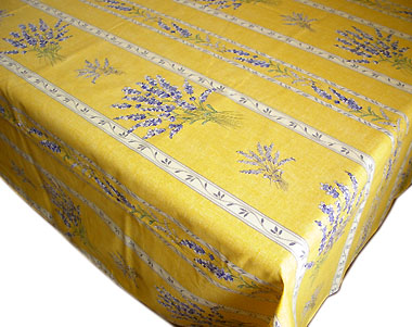 French coated tablecloth, linear (Lavender 2007. yellow)